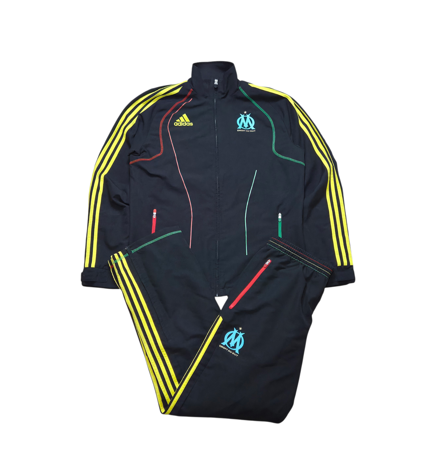 Adidas Olympique Marseille Vintage Tracksuit Trainingsanzug "Rasta" 2010