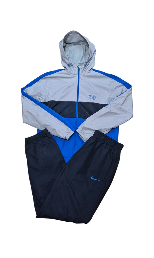 Nike Vintage Trainingsanzug Tracksuit y2k 2000er Athletic dept Grau/Blau/Schwarz