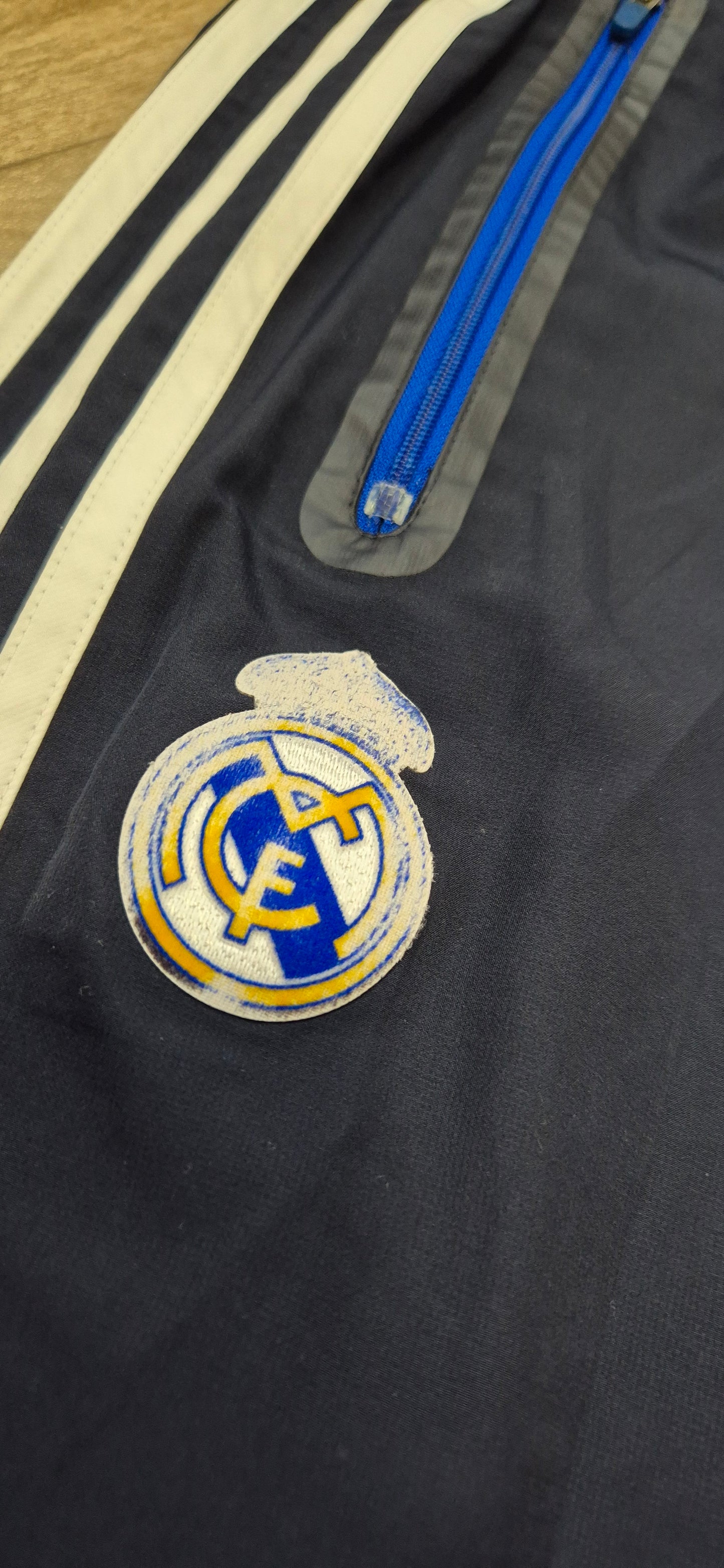 Adidas Real Madrid Vintage Trainingsanzug y2k 2000er Weiss/Blau/Schwarz