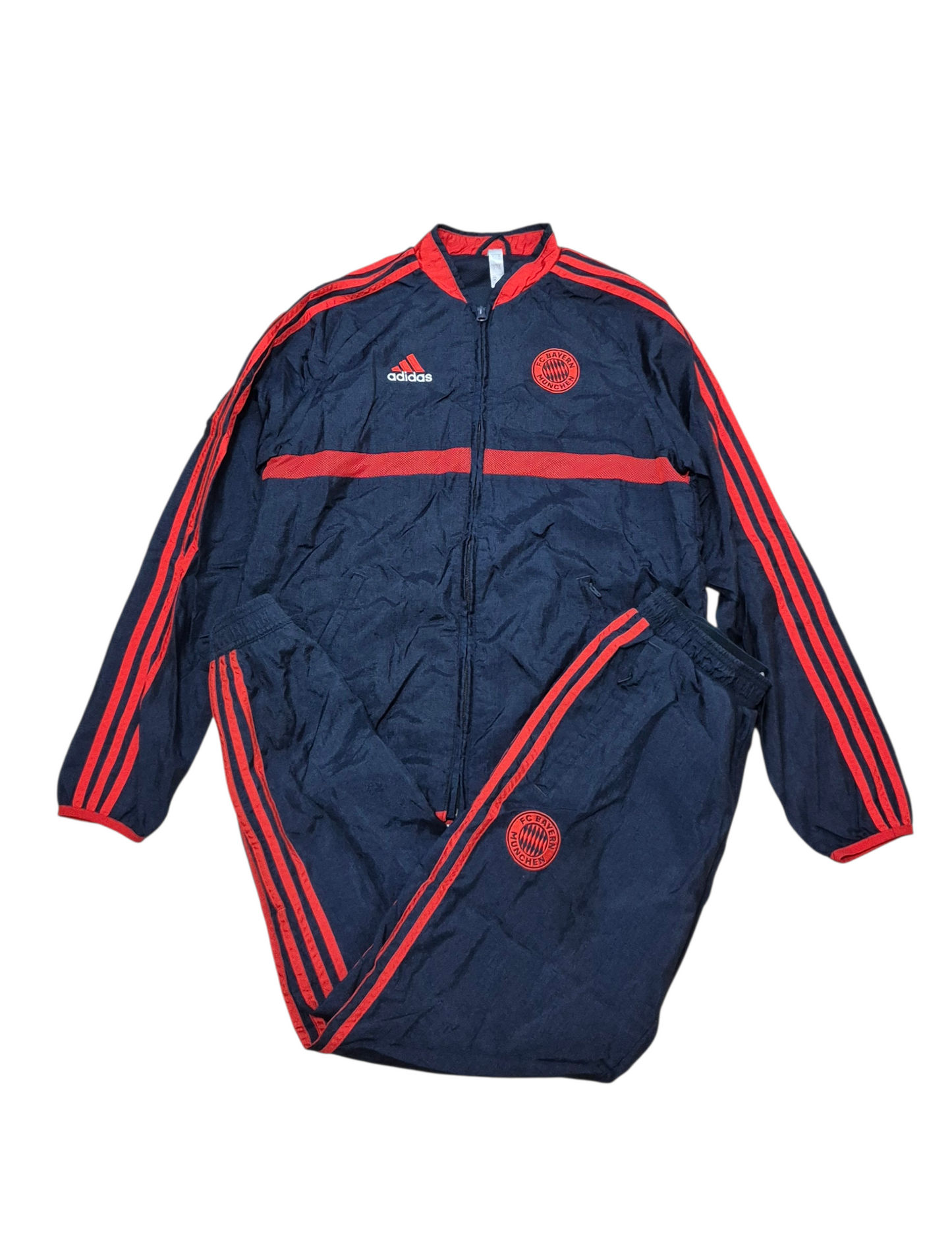 Adidas FC Bayern München Vintage Style Trainingsanzug Tracksuit 2021 Blau/Rot